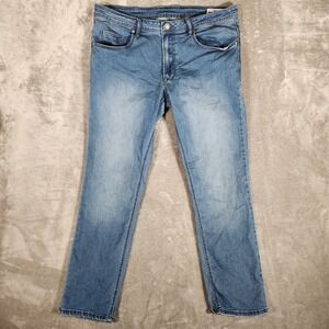 Buffalo David Bitton Jeans Men 36X29 (Tag 36X30) Designer Blue Adam Slim Stretch